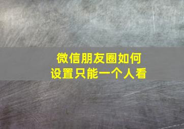 微信朋友圈如何设置只能一个人看