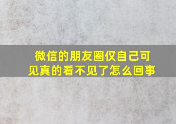 微信的朋友圈仅自己可见真的看不见了怎么回事