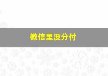 微信里没分付