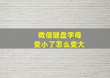 微信键盘字母变小了怎么变大