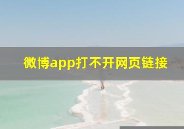 微博app打不开网页链接