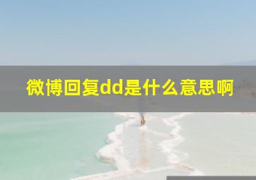 微博回复dd是什么意思啊