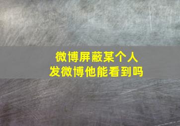 微博屏蔽某个人发微博他能看到吗