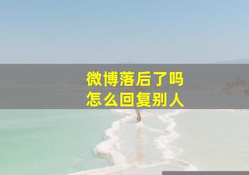 微博落后了吗怎么回复别人