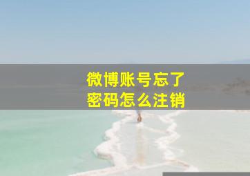 微博账号忘了密码怎么注销