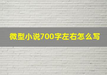 微型小说700字左右怎么写