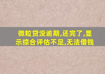 微粒贷没逾期,还完了,显示综合评估不足,无法借钱