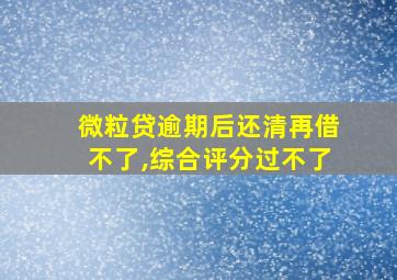 微粒贷逾期后还清再借不了,综合评分过不了