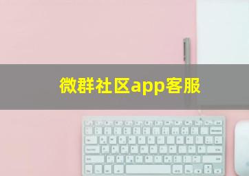 微群社区app客服