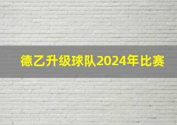 德乙升级球队2024年比赛