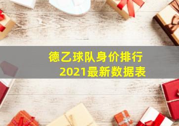 德乙球队身价排行2021最新数据表