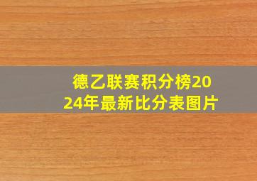 德乙联赛积分榜2024年最新比分表图片