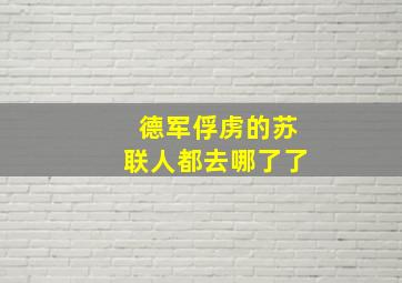 德军俘虏的苏联人都去哪了了