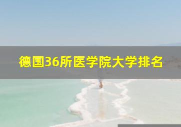 德国36所医学院大学排名