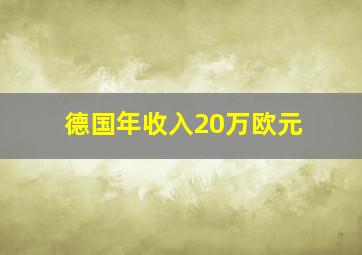 德国年收入20万欧元