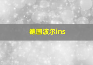 德国波尔ins