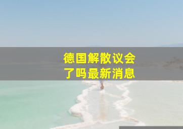 德国解散议会了吗最新消息