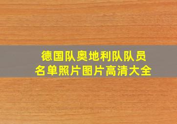 德国队奥地利队队员名单照片图片高清大全