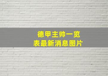 德甲主帅一览表最新消息图片