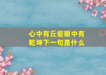 心中有丘壑眼中有乾坤下一句是什么