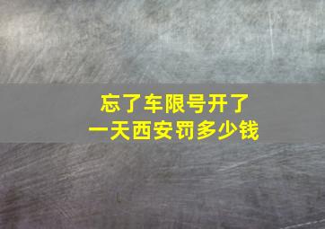 忘了车限号开了一天西安罚多少钱