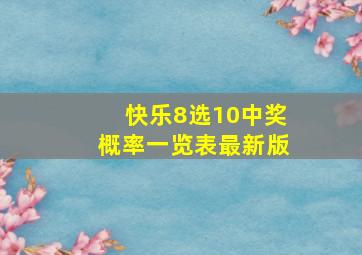 快乐8选10中奖概率一览表最新版