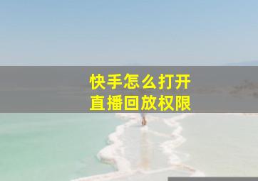 快手怎么打开直播回放权限