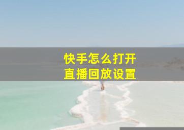 快手怎么打开直播回放设置