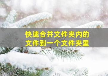 快速合并文件夹内的文件到一个文件夹里