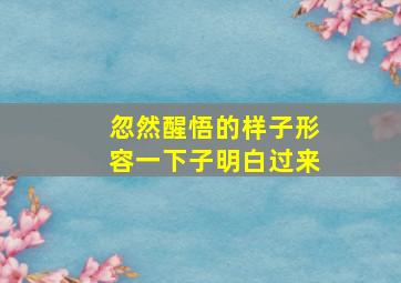 忽然醒悟的样子形容一下子明白过来