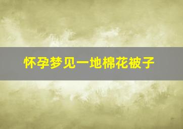 怀孕梦见一地棉花被子