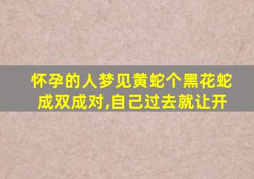 怀孕的人梦见黄蛇个黑花蛇成双成对,自己过去就让开