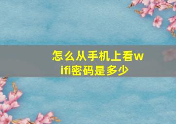 怎么从手机上看wifi密码是多少