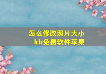 怎么修改照片大小kb免费软件苹果