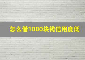 怎么借1000块钱信用度低