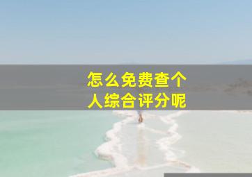 怎么免费查个人综合评分呢