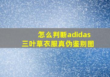 怎么判断adidas三叶草衣服真伪鉴别图