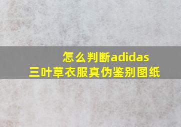 怎么判断adidas三叶草衣服真伪鉴别图纸