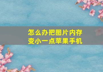 怎么办把图片内存变小一点苹果手机