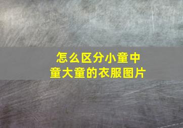 怎么区分小童中童大童的衣服图片