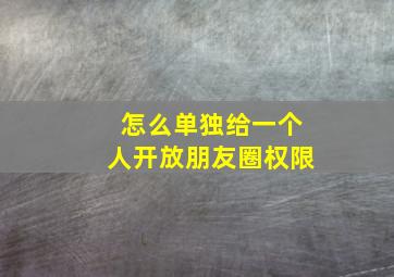 怎么单独给一个人开放朋友圈权限