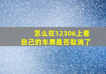 怎么在12306上看自己的车票是否取消了