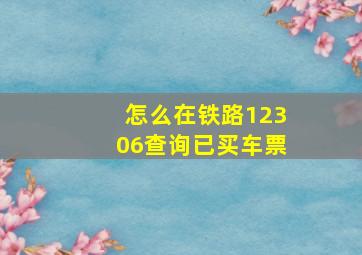 怎么在铁路12306查询已买车票