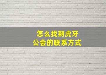 怎么找到虎牙公会的联系方式