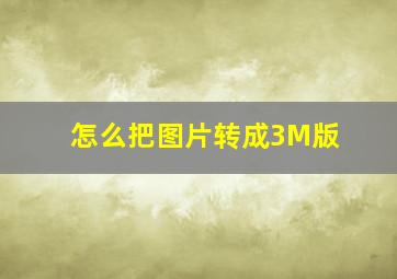 怎么把图片转成3M版