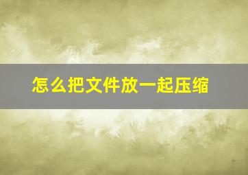 怎么把文件放一起压缩