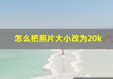 怎么把照片大小改为20k