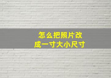 怎么把照片改成一寸大小尺寸