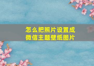 怎么把照片设置成微信主题壁纸图片