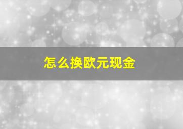 怎么换欧元现金